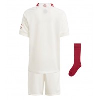 Camisa de Futebol Manchester United Equipamento Alternativo Infantil 2023-24 Manga Curta (+ Calças curtas)